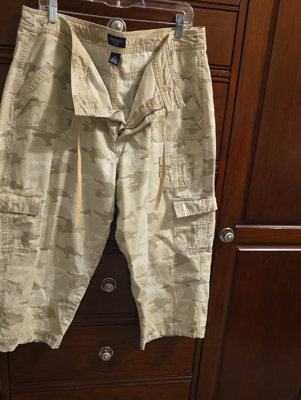 Sonoma Women's Beige Camo Cargo Pants